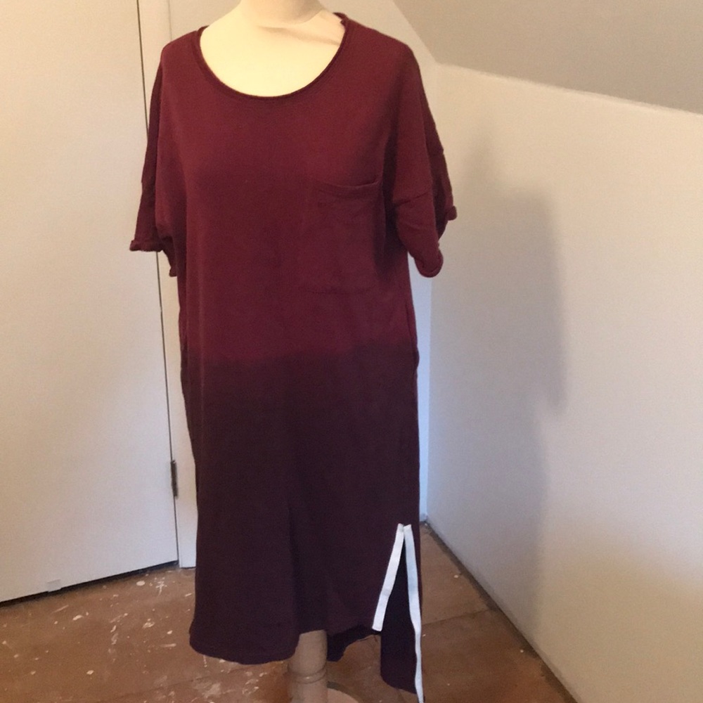 Ombré High low t shirt dress